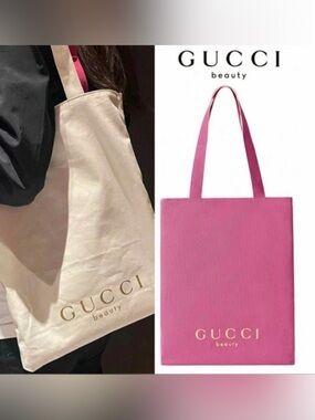 Gucci Beauty Canvas Tote Bag Pink Gift Shopper New